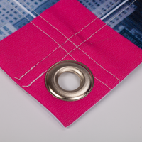 Textilbanner, farbig bedruckt, Umsäumt mit Ösen