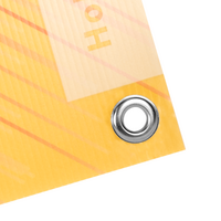 Hohlkammerplatte, farbig bedruckt, Oesen, details