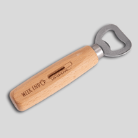 Flaschenöffner, bedruckt, Holz, liegend