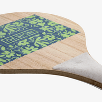 Detailaufnahme von bedrucktem Schläger