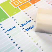 Jahresplaner auf Whiteboard-Folie 700 x 500 mm, wiederbeschreibbar