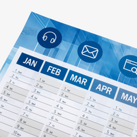 Jahresplaner DIN A2 quer, 4/0 einseitig farbig, Monatsspalten