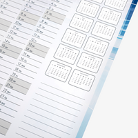 Jahresplaner DIN A6 quer, 4/0 einseitig farbig, Monatsliste