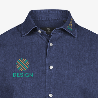 Jeanshemd, Twill Stretch Tailored Fit - TEE JAYS, Kragen
