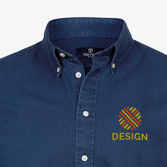 Jeanshemd, Twill Tailored Fit - TEE JAYS, Kragen