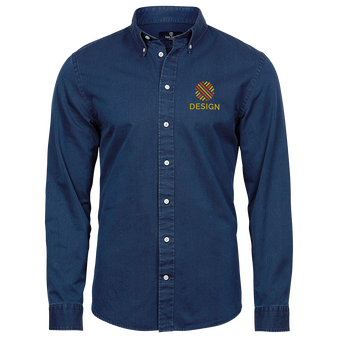 Jeanshemd, Twill Tailored Fit - TEE JAYS, Vorderseite