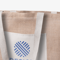 Jute-Strandtasche mit Fach, Detailansicht