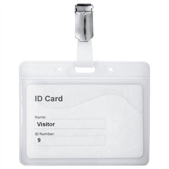 Kartenclip mit Hülle im Querformat (100 x 82 mm) unbedruckt, befüllt