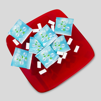 Kaugummi, farbig bedruckt, liegend, offen