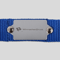 Schlüsselanhänger, blau, liegend, gravur