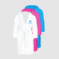 Kinder-Bademantel mit Kapuze, Farbauswahl