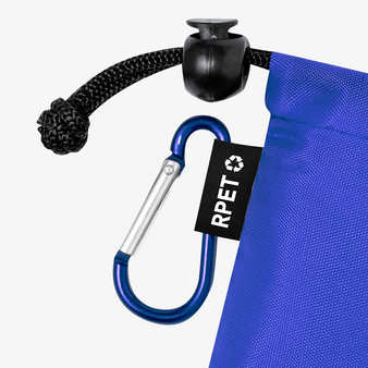 Kinder-Regenponcho aus LDPE in Tragetasche, Detail Haken und Verschluss