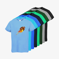 Kinder-T-Shirt B&C, Basic - Motiv American Football Bunt, Farbauswahl