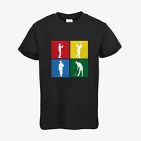 Kinder-T-Shirt B&C, Basic - Motiv Golf Quadrat