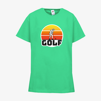 Kinder-T-Shirt FOTL, Basic - Motiv Golf Sonnenuntergang