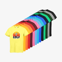 Kinder-T-Shirt B&C, Basic - Motiv Golf Sonnenuntergang, Farbauswahl