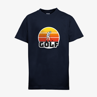 Kinder-T-Shirt B&C, Premium - Motiv Golf Sonnenuntergang
