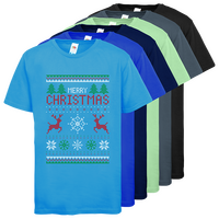 Kinder-T-Shirt B&C, Premium - Motiv Weihnachtsstrickpulli, Farbauswahl