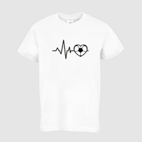 Kinder-T-Shirt B&C, Basic - Motiv Fußball EKG-Linie