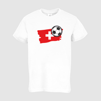 Kinder-T-Shirt B&C, Basic - Motiv Fußball Schweiz