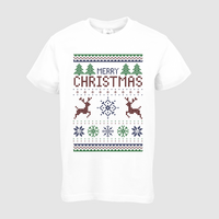 Kinder-T-Shirt B&C, Basic - Motiv Weihnachtsstrickpulli