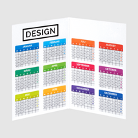  Klapp-Minikalender hoch 4/4 farbig (beidseitiger Druck), offen