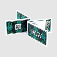 Klapp-Visitenkarten quer 4/4 farbig (beidseitiger Druck), 300g folienkaschiert matt