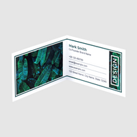 Klapp-Visitenkarten quer 4/4 farbig (beidseitiger Druck), 300g Recyclingkarton