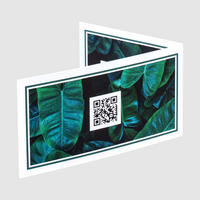 Klapp-Visitenkarten quer 4/4 farbig - Rillung außermittig (beidseitiger Druck), 300g Recyclingkarton