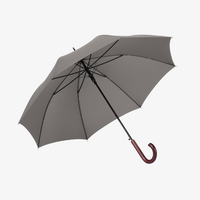 Klassischer Automatik-Stockschirm mit Holzgriff, 4/0-farbig