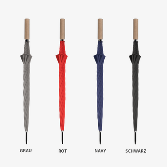 Klassischer RPET-Automatik-Stockschirm mit Holzgriff, 4/0-farbig