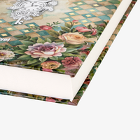 Kompakt-Buch Hardcover mit geradem Rücken, 12,5 x 19,0 cm hoch, außen Detail