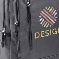 Kompakter Laptop-Rucksack aus RPET, Detail Reißverschluss