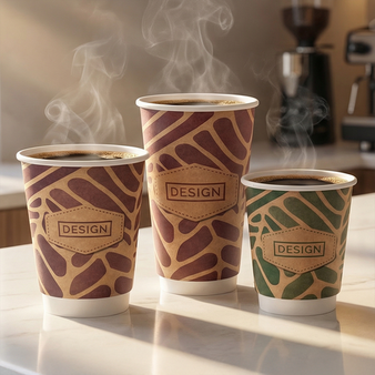 Kraftpapier-Becher doppelwandig 200 ml, 4/0-farbig (CMYK)