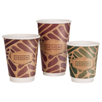 Kraftpapier-Becher doppelwandig 200 ml, 4/0-farbig