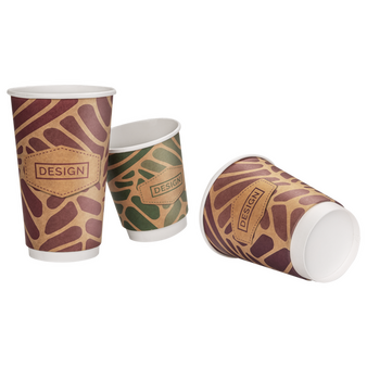 Kraftpapier-Becher doppelwandig 300 ml, 4/0-farbig (CMYK)