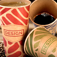 Kraftpapier-Becher einwandig 300 ml, 4/0-farbig