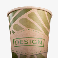 Kraftpapier-Becher einwandig 300 ml, 4/0-farbig