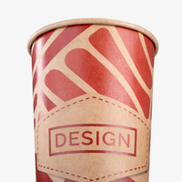 Kraftpapier-Becher einwandig 500 ml, 4/0-farbig