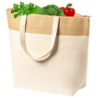 Kühlshopper aus Baumwolle und laminierter Jute, ohne Werbeanbringung