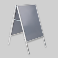 Kundenstopper, silber, aufgestellt