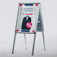 Kundenstopper STANDARD DIN A1 inkl. Postertasche, 32mm Rahmen, Rundecken, Vorderseite