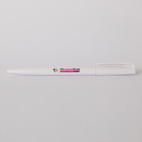 Drehkugelschreiber, Farbig bedruckt, liegend, Weiß