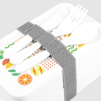 Kunststoff-Lunchbox Detail Besteck