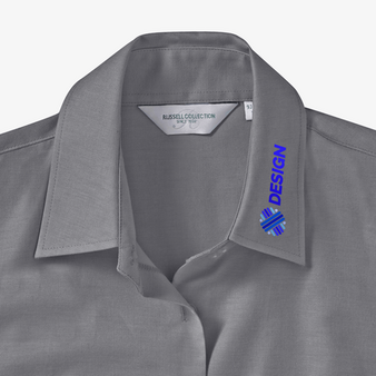 Kurzarmbluse, Oxford Tailored Fit - Russell