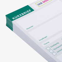 Kurzbrief DIN lang, 5/0 farbig (Vorderseite: CMYK 4-farbig + 1 HKS-Sonderfarbe / Rückseite: unbedruckt)