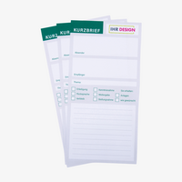 Kurzbrief DIN lang, 5/0 farbig (Vorderseite: CMYK 4-farbig + 1 HKS-Sonderfarbe / Rückseite: unbedruckt)