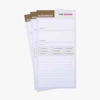 Kurzbrief DIN lang, 5/0 farbig (Vorderseite: CMYK 4-farbig + Gold-Farbe / Rückseite: unbedruckt)