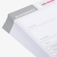 Kurzbrief DIN lang, 5/0 farbig (Vorderseite: CMYK 4-farbig + Silber-Farbe / Rückseite: unbedruckt)
