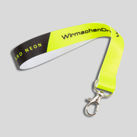 Kurze Neon Schlüsselanhänger, 20 mm Schlüsselbandbreite, Metallhaken